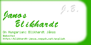 janos blikhardt business card