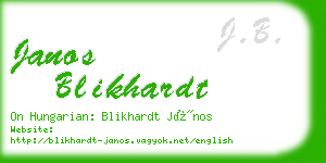 janos blikhardt business card